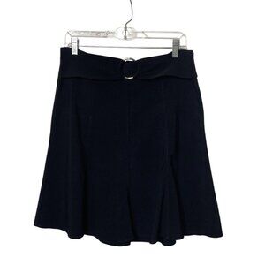90's Y2K Vintage Spring Street Black A-Line Skirt Silver Tone Ring Detail Sz 11